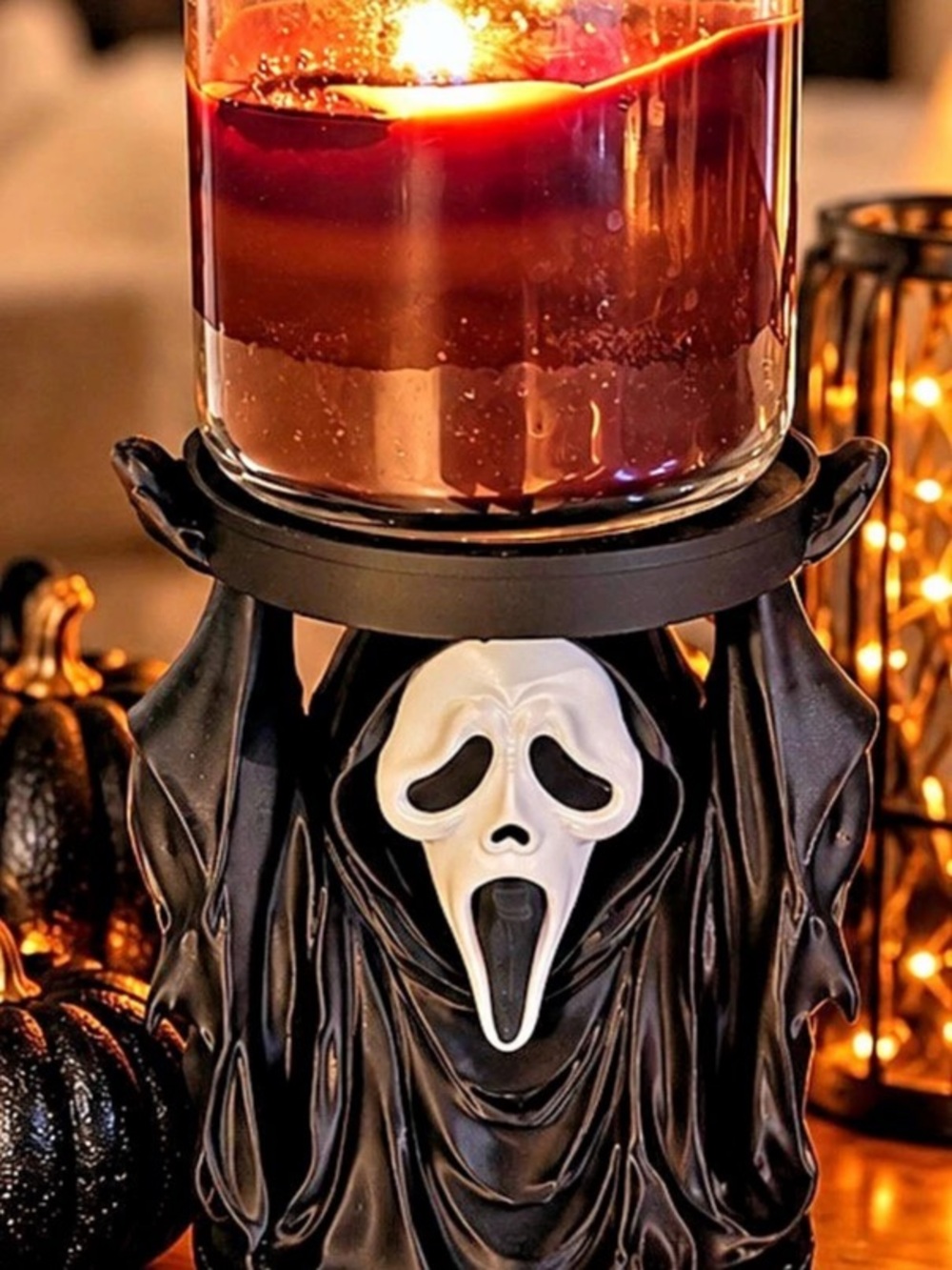 3d plastic Halloween Candle Holder Black & Red Like New